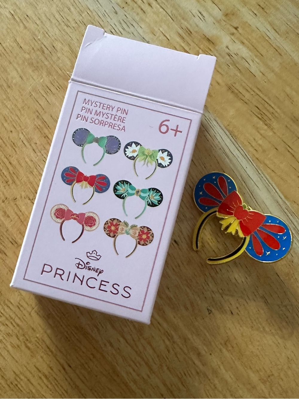 Disney Snow White Minnie Ear Enamel Pin - Red, Blue, Gold